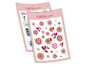 Feuilles d'autocollants avec des fleurs et du texte pour enfants de Carina Junior.