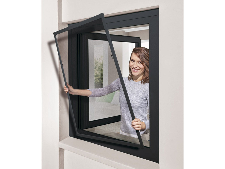 Aller en mode plein écran POWERFIX Moustiquaire pour fenêtre en aluminium 130 x 150 - Photo 4