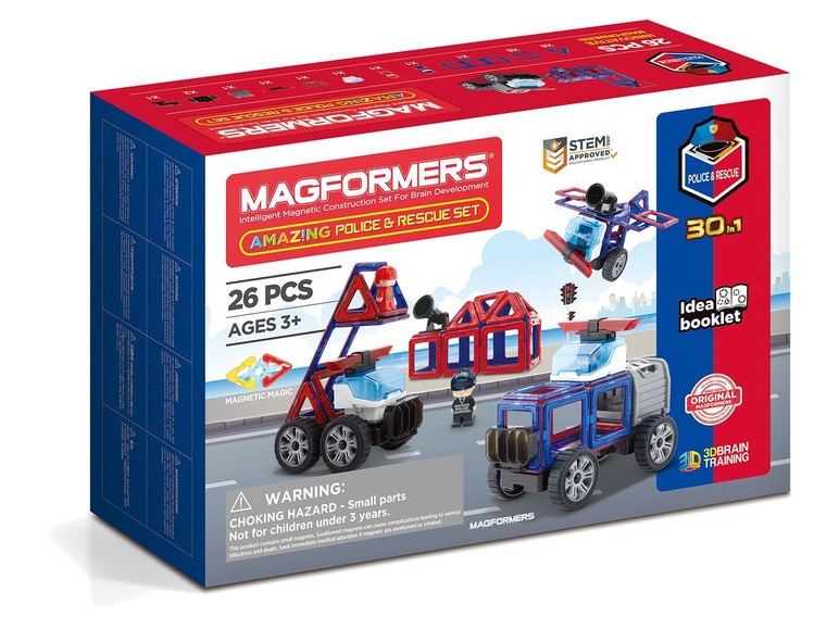 Ga naar volledige schermweergave: Magformers Magnetische bouwset Amazing police & rescue set - afbeelding 1