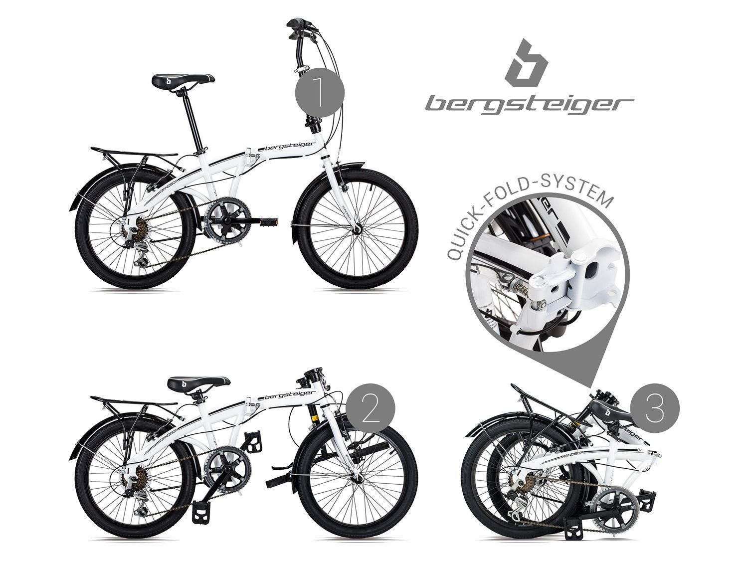 Bergsteiger Plooifiets »Windsor«, 20 inch, QuickFold