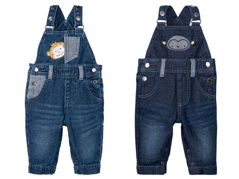 Ga naar volledige schermweergave: lupilu® Jeanssalopette voor baby's, katoen - afbeelding 1