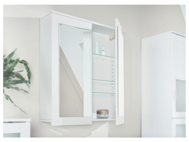 Aller en mode plein écran LIVARNO home Armoire de toilette à miroir, 69 x 77 x 17 cm - Photo 2