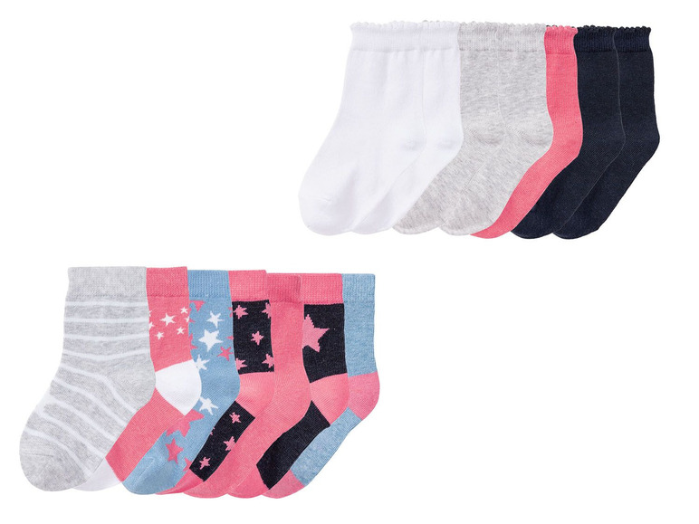 Ga naar volledige schermweergave: lupilu® Sokken voor meisjes, set van 7 paar, katoen, polyamide en elastaan - afbeelding 1