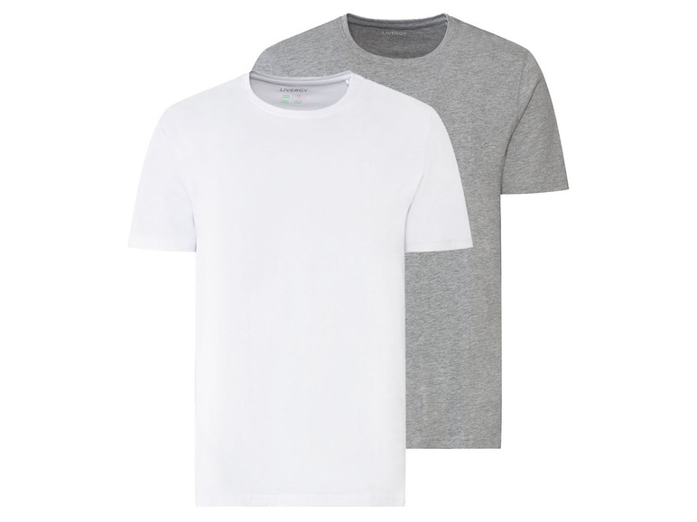 Ga naar volledige schermweergave: LIVERGY Set van 2 T-shirts met ronde hals - afbeelding 2