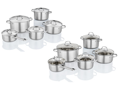 ERNESTO® Kookpottenset Ø 16 / 20 / 24 cm, 5-delig, roestvrij staal