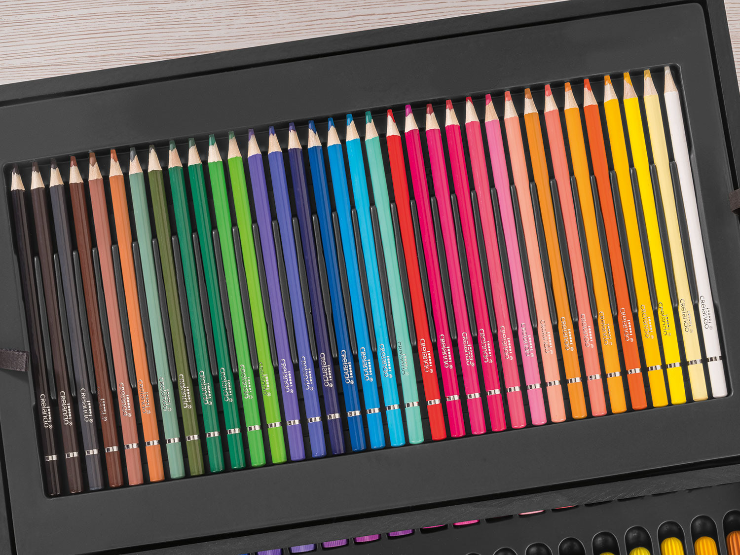 crelando Coffret à dessin en bois, 174 pièces | Lidl.be