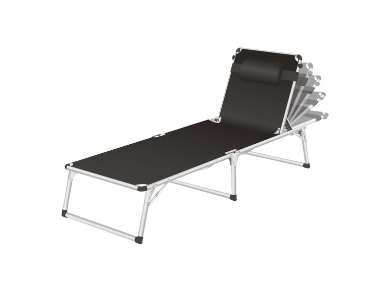 Aller en mode plein écran florabest Chaise longue en aluminium, pliable, pare-soleil - Photo 6