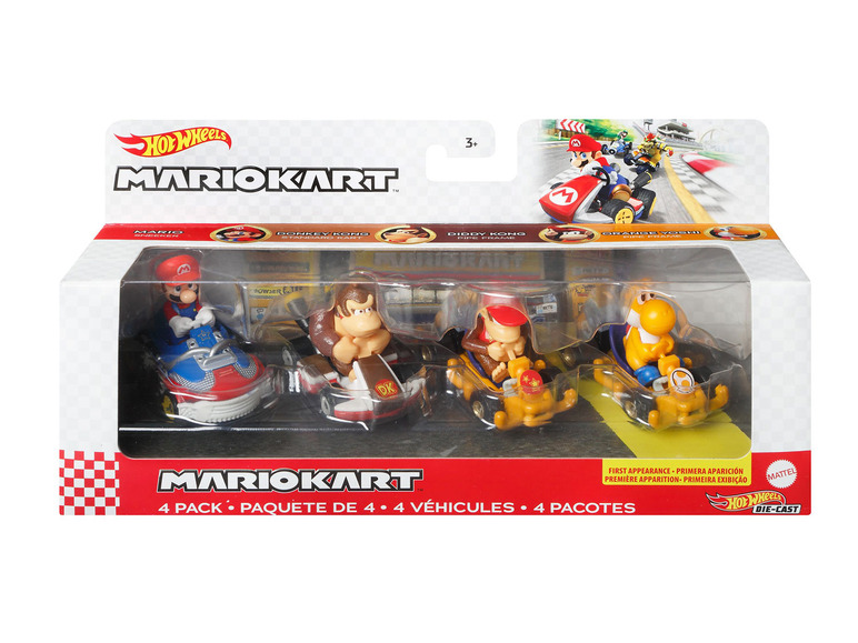 Ga naar volledige schermweergave: Hot Wheels Speelgoedauto's Mario Kart Die-Cast, schaal 1:64 - afbeelding 2