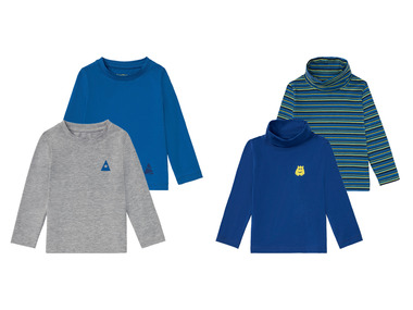 lupilu® Set van 2 T-shirts met lange mouwen van een katoenmix