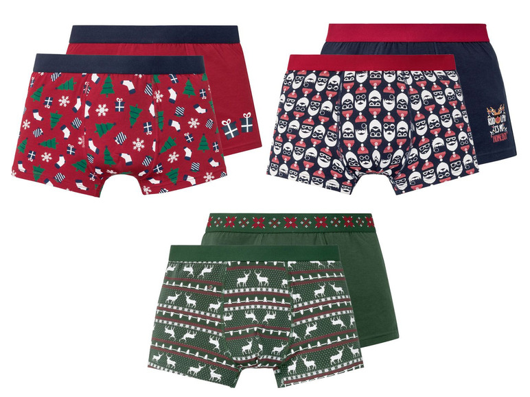 Ga naar volledige schermweergave: LIVERGY® Kerstboxershorts voor heren, set van 2, katoen en elastaan - afbeelding 1