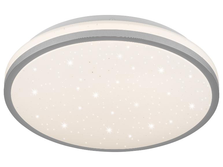 Plafonnier rond avec effet ciel étoilé et bordure argentée