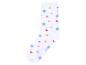 Chaussette blanche avec motifs floraux colorés