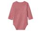 Roze babyromper met lange mouwen, achteraanzicht