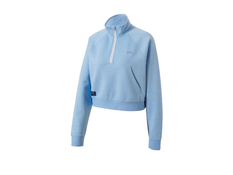Lichtblauw cropped trui met rits van The North Face.