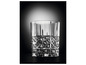 Een gegraveerd glazen glas voor whisky of sterke drank.
