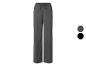 Grijze broek met rechte pijpen en trekkoord in de taille, met grijze en zwarte kleurstalen.