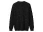 Pull noir en tricot à manches longues et col rond, vue de dos.