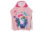 Roze badcape met capuchon, Peppa Pig, vlinders en tropische planten.