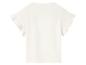 Wit meisjes T-shirt met ruchesmouwen, achteraanzicht