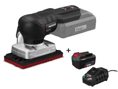 Ponceuse vibrante, 20 V PARKSIDE® PAMSP20 avec batterie 4 Ah et chargeur rapide 4,5 A