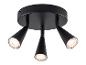 Zwarte plafondlamp met drie verstelbare spots