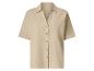 Beige damesblouse met korte mouwen en knopen