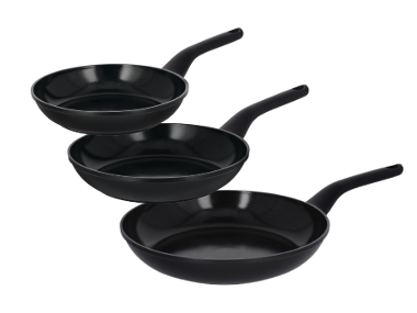 SILVERCREST® Set de 3 poêles en fonte d'aluminium, Ø 20, 24 et 28 cm