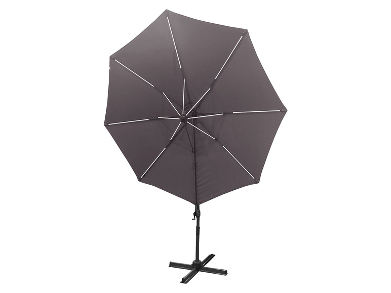 Ga naar volledige schermweergave: Zwevende parasol met ledverlichting Ø 3 m antraciet LIVARNO home - afbeelding 5