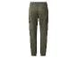 Pantalon cargo vert avec taille élastique et chevilles resserrées, vue arrière.