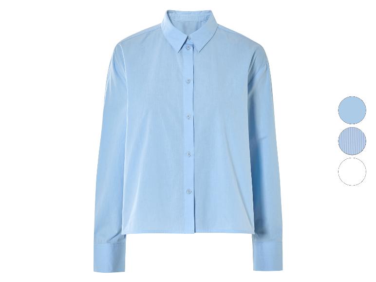 Chemise boutonnée bleu clair, plusieurs options de tissu.