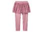 Legging rose avec jupe en tulle scintillante attachée et sequins en forme de fleur.