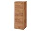 Armoire haute et étroite aspect bois clair avec une porte et une poignée noire