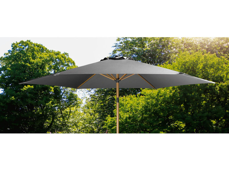 Aller en mode plein écran LIVARNO home Parasol à manivelle, aluminium, aspect bois, 3m, anthracite - Photo 6