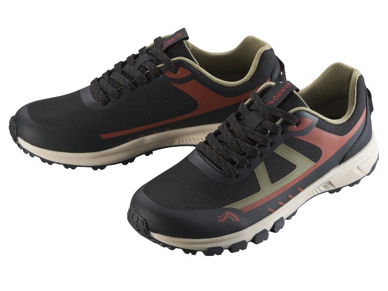 CRIVIT zwarte en bruine wandelschoenen met oranje veters