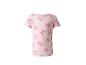 Roze T-shirt met korte mouwen en strikjesprint voor meisjes.