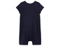 Een donkerblauwe romper voor baby's.
