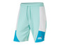 Shorts de couleur menthe avec des détails blancs et bleus, avec le logo 'm'
