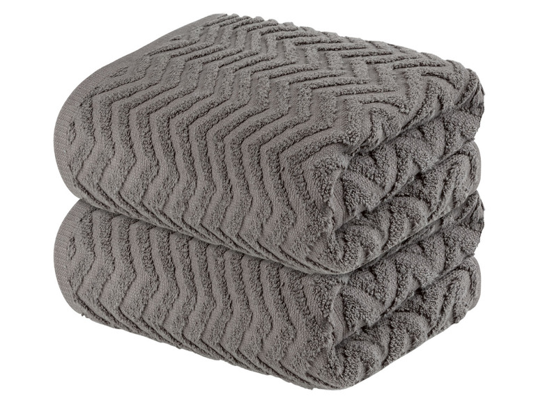 Aller en mode plein écran LIVARNO home Serviette de toilette en éponge, set de 2, 50 x 100 cm - Photo 6
