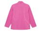 Fuchsia roze fleece trui voor dames met opstaande kraag, achteraanzicht.
