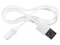 Een witte USB-oplaadkabel met magnetische connector.