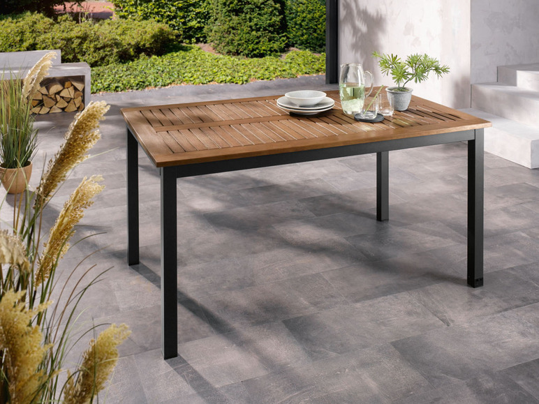 Aller en mode plein écran LIVARNO home Table de jardin en aluminium »Valencia«, plateau en bois - Photo 2