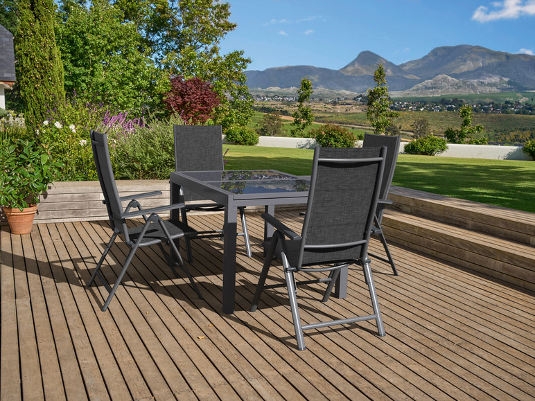 Aller en mode plein écran Set de jardin en aluminium premium anthracite avec table extensible et 4 chaises Toronto LIVARNO home - Photo 3