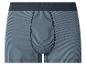 Gestreepte boxershort voor heren in blauw en zwart met een donkerblauwe tailleband.