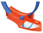 Hot Wheels-baan met blauwe en oranje rails.