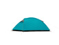 Een blauwe tent voor kamperen.