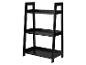 Étagère en bois noir à trois niveaux.