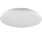 Witte ronde plafondlamp met een discreet ontwerp.