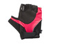 Zwarte en roze Crivit fiets handschoenen met gel-padding.