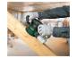 Parkside schuurmachine in gebruik op hout.