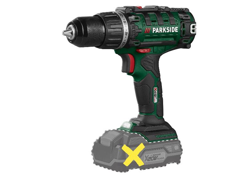 Perceuse-visseuse sans fil PARKSIDE avec batterie X 20V TEAM.